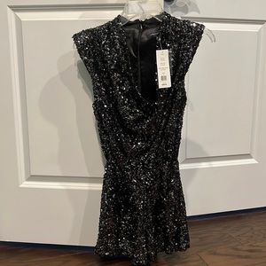 Brand New French Connection Sequin Romper, size 0, Black